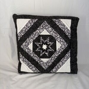 Handmade Star Pattern Quilted Throw Pillow Quilt Twin Size